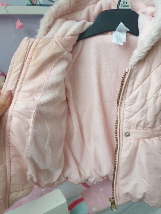 Kurtka kurteczka pudrowy róż 74/80, c&a wiosna