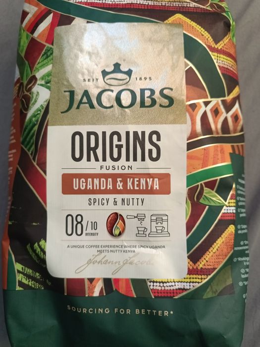 Kawa ziarnista Jacobs Origins Uganda&Kenya 1kg x 2 opakowania