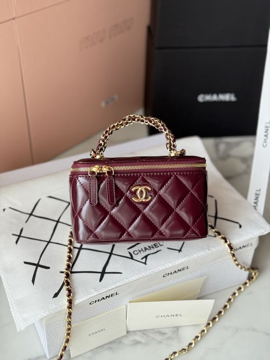 Torebka Chanel Vanity Burgundy Leather