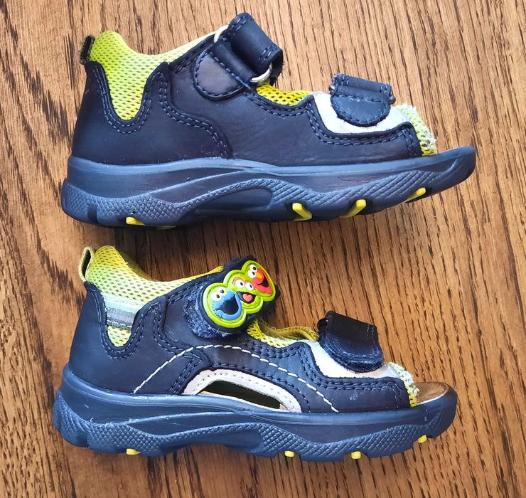 ELEFANTEN sandały sandałki Ulica Sezamkowa granat i oliwka buźki R. 22