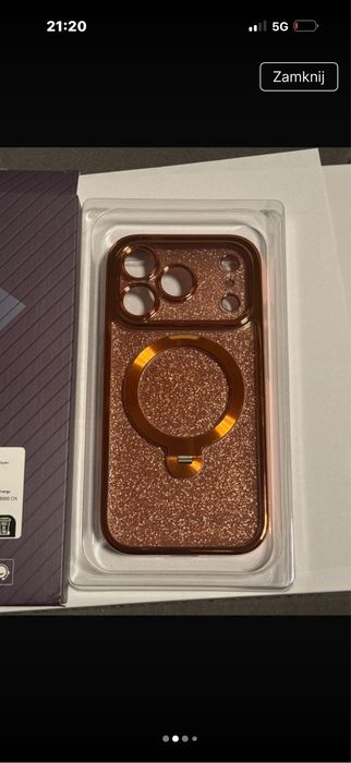Brokatowe etui plastikowe iphone 17 pro nowe