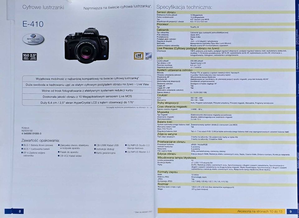 Katalog prospekt Olympus 2007 2008