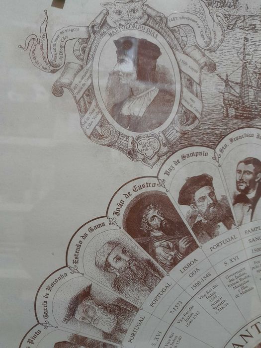 Quadro/Moldura acrílico d Bustos e cronologia Descobridores d Portugal