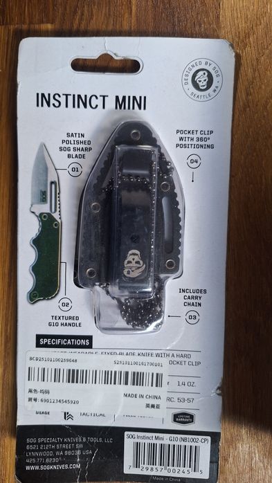 Nóż taktyczny,survivalowy SOG Instinct mini,nóż myśliwski.