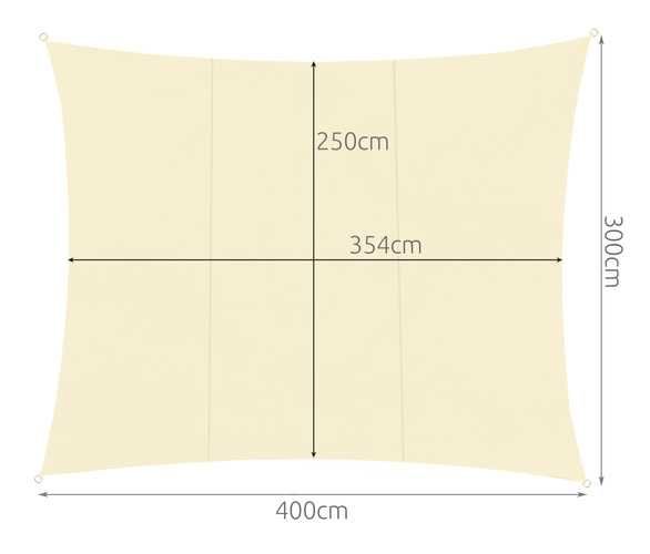 Żagiel przeciwsłoneczny 4x3m prostokątny do ogrodu tarasu beżowy