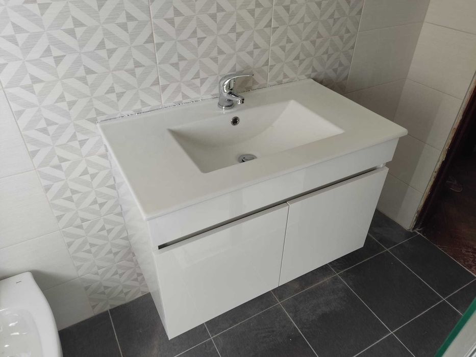 móvel wc + lavatório + espelho