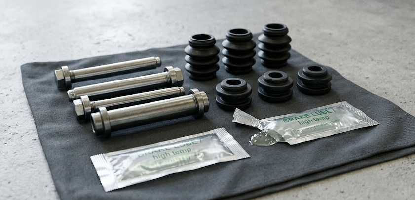 Ремкомплект направляючих супорта та пильників (комплект на авто)