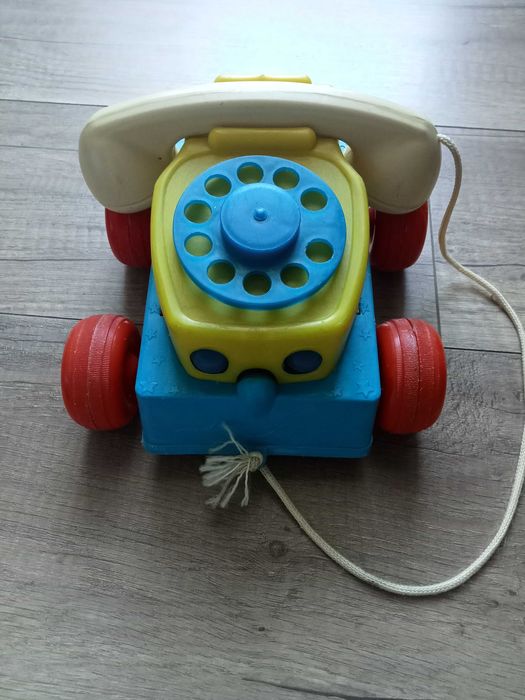 Stary telefon z tarczą zabawka PRL