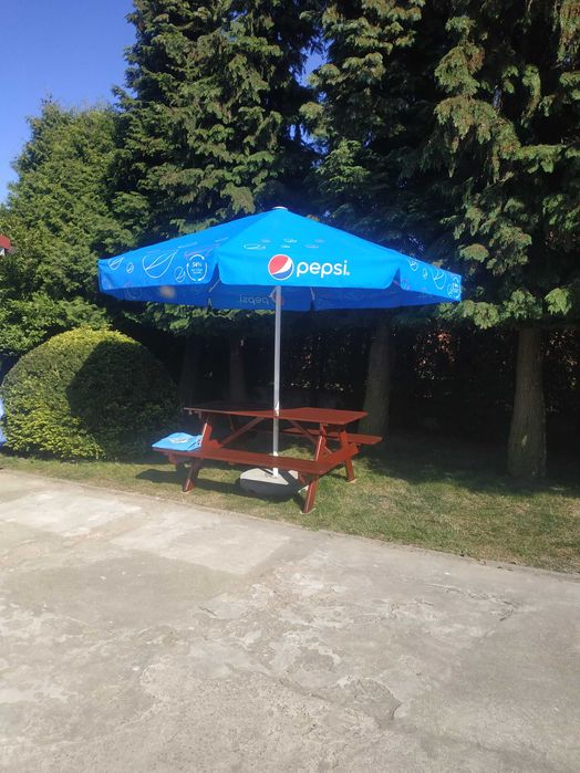 Parasol ławostół solidny dębowy ogrodowy