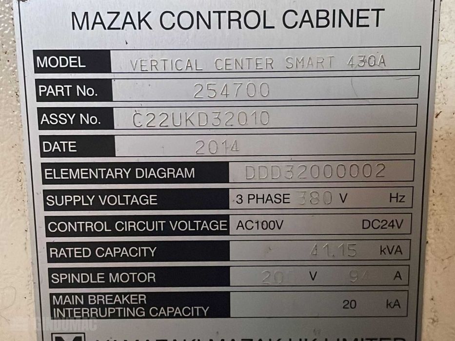 Centrum obróbcze CNC Mazak VCS 430A