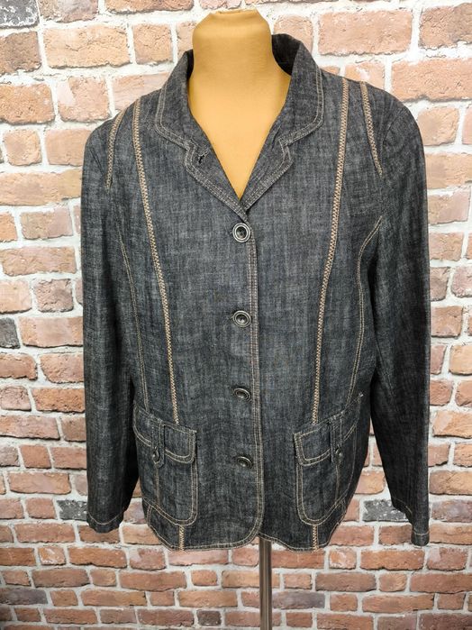 Jeansowa kurtka marynarka modny design 44 uk 18