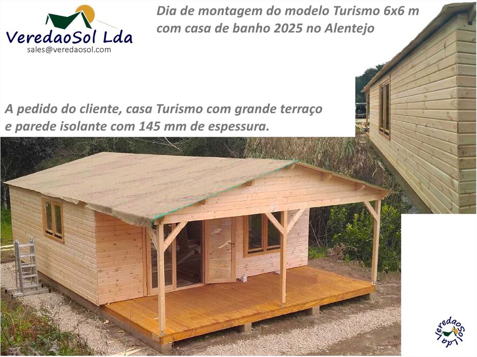 Casa madeira TURISMO-Linus 44mm - partir de 4x3 m  Com e sem c.d banho
