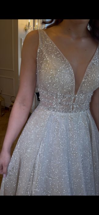 Suknia ślubna  - mieniąca, blink blink