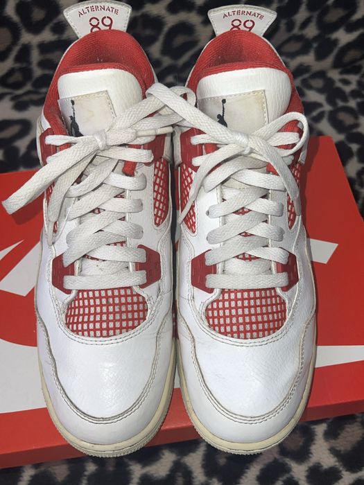 buty nike air jordan 4 alternate 89 białe czerwone