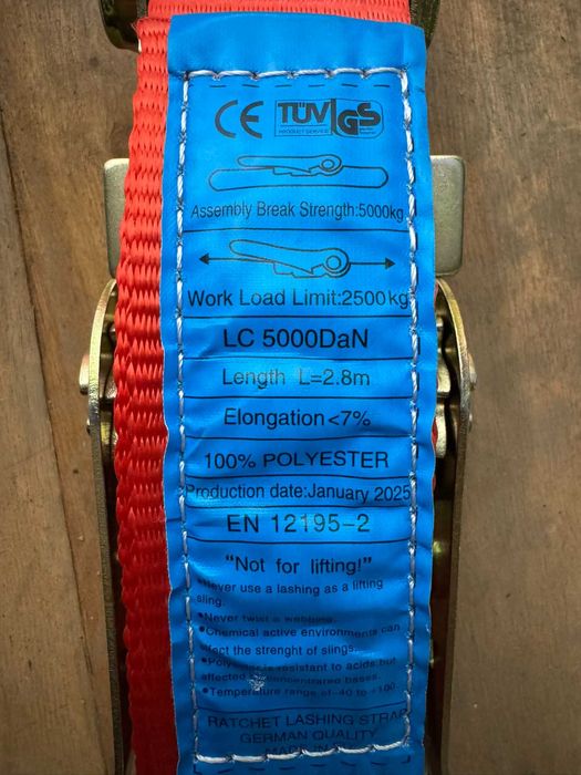 Автовозний ремінь 5т 2.8м для евакуатора, лавет – Європа PREMIUM