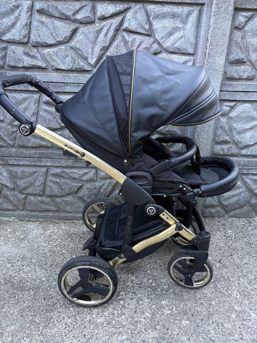 Коляска 2в1 Junama Diamond Fluo Gold Black Торг