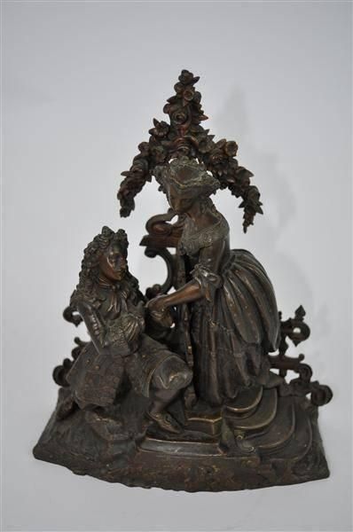 Estatueta em bronze cena galante séc XIX