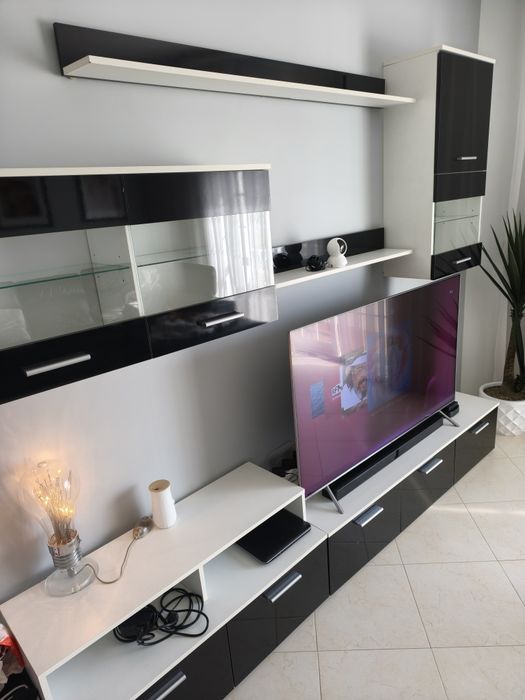 Conjunto Móveis Sala Preto e Branco