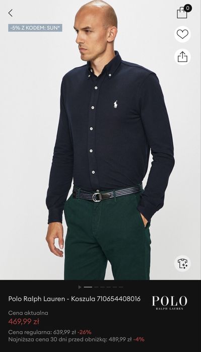 POLO RALPH LAUREN Koszula Granatowa rozmiar L
