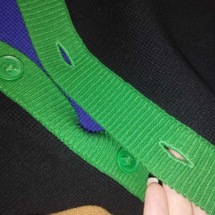 Теплий кардиган колорблок бавовна вовна COS