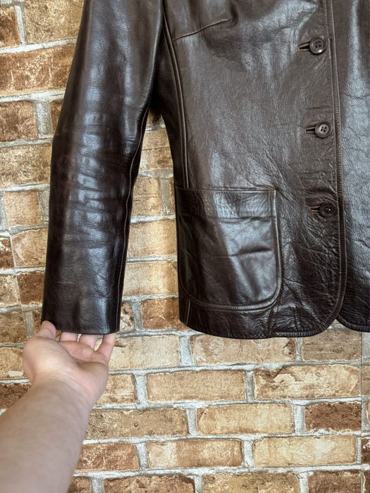 Кожаный пиджак Jigsaw женский винтажный жакет made in England