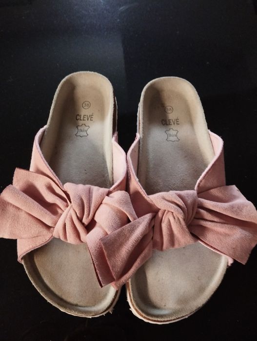 Klapki skórzane damskie