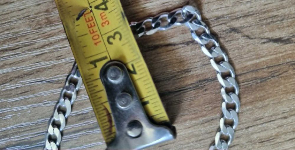 Męski Łańcuszek kolor srebrny Stal Pozłacana , Chirurgiczna Dł. 49cm , szer.5mm