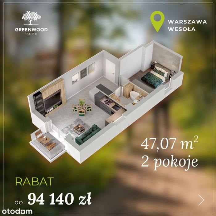 2 pok. - JESIENNA PROMOCJA w Greenwood Park - Warszawa, Stara Miłosna