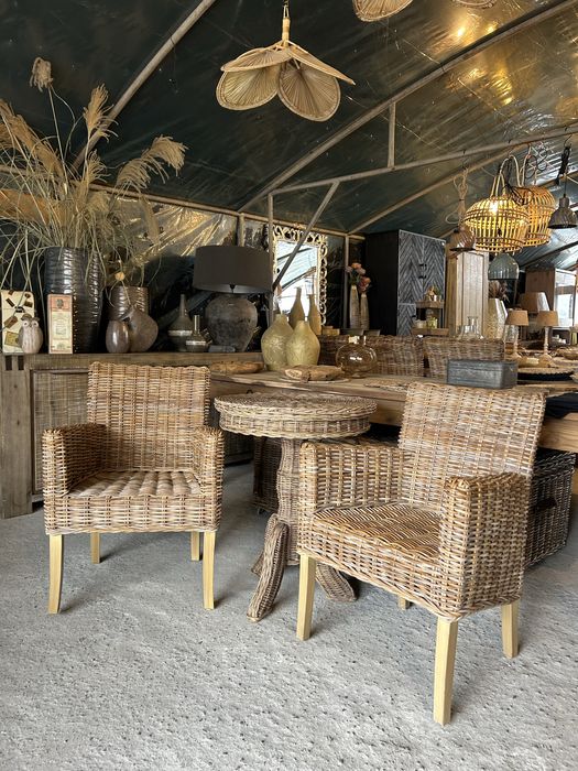 Fotel rattan komplet 2szt. Loberon farmhouse rustykalne komplet