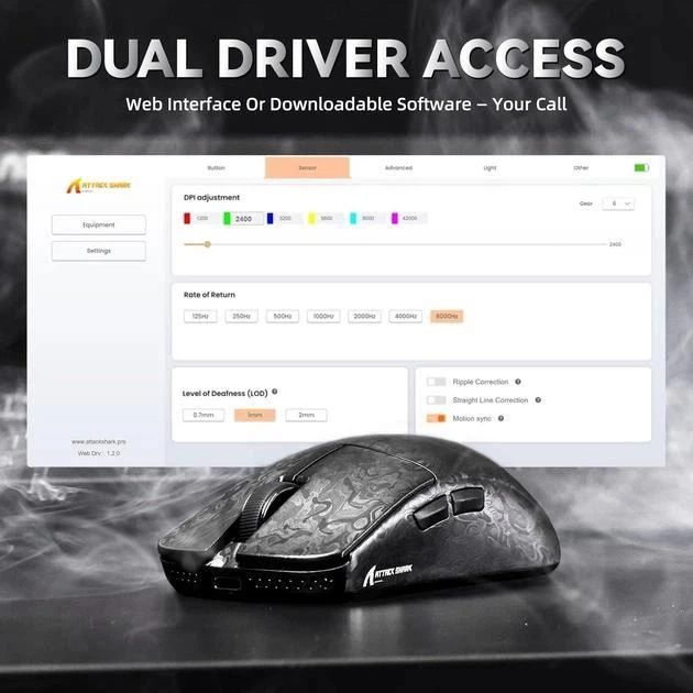 Безпровідна Ігрова Миша ATTACK SHARK R11 ULTRA BLACK Carbon