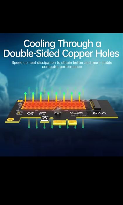 Адаптер JEYI M.2 NVMе SSD в слот PCIe х1
