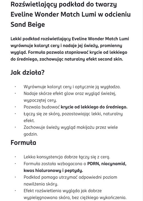 Eveline cosmetics podkład wonder match