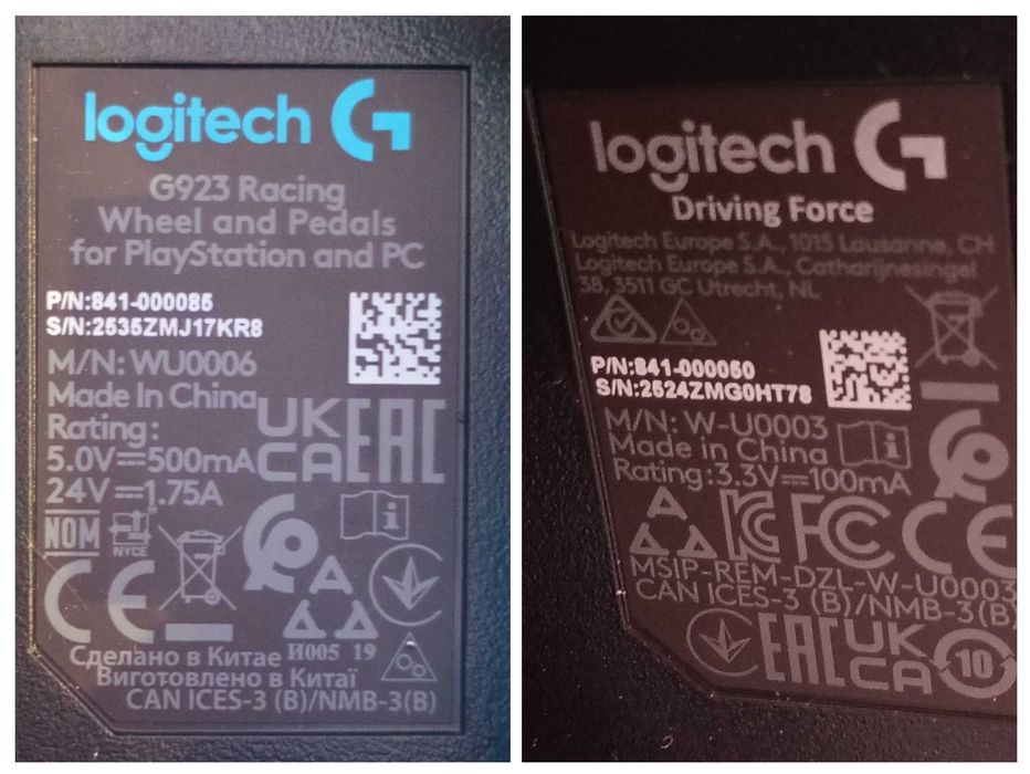 Logitech G923 GW. 2027-12-28 / Logitech Driving Force Shifter GW. 30-12-2027