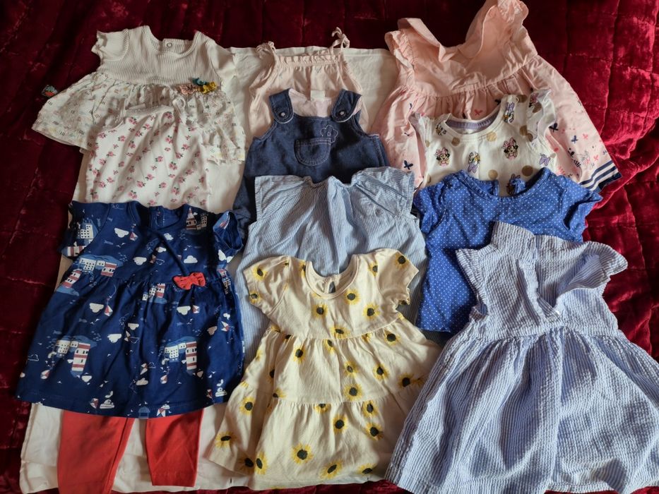 Paka ubrań letnich dla dziewczynki 0-3mies +2-4mies jesień, H&M