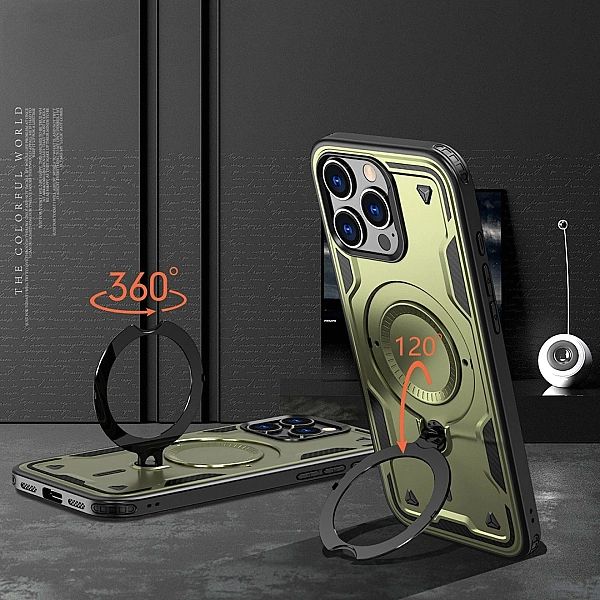 Etui Hybrid Armor Trendy z MagSafe na iPhone 16 Pro - zielone