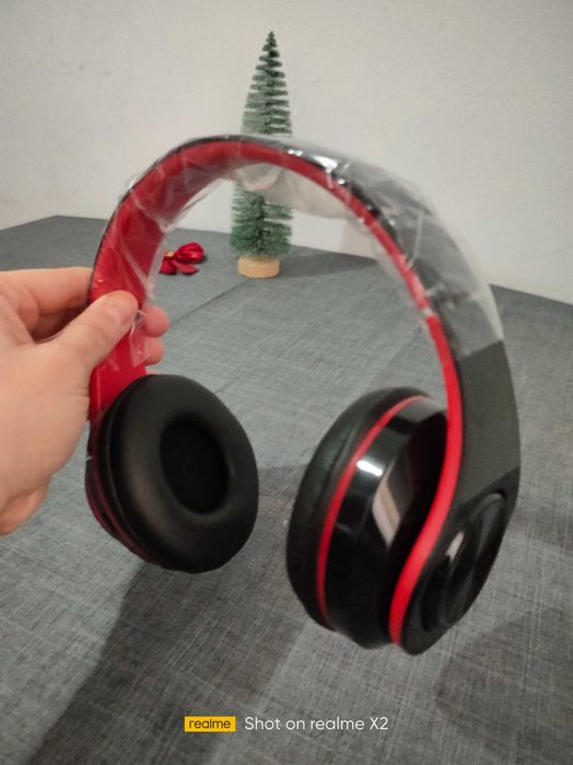 B39 Bluetooth Wireless Headphones - Preto/Vermelho