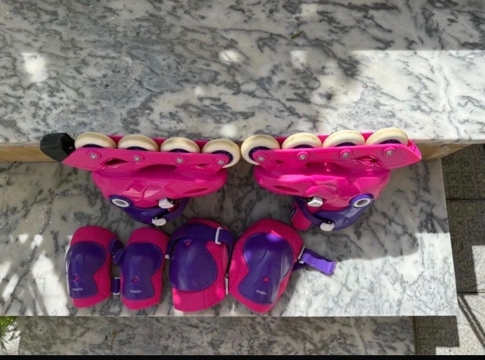 Patins em linha + proteções  Tam. 28 ao 31
