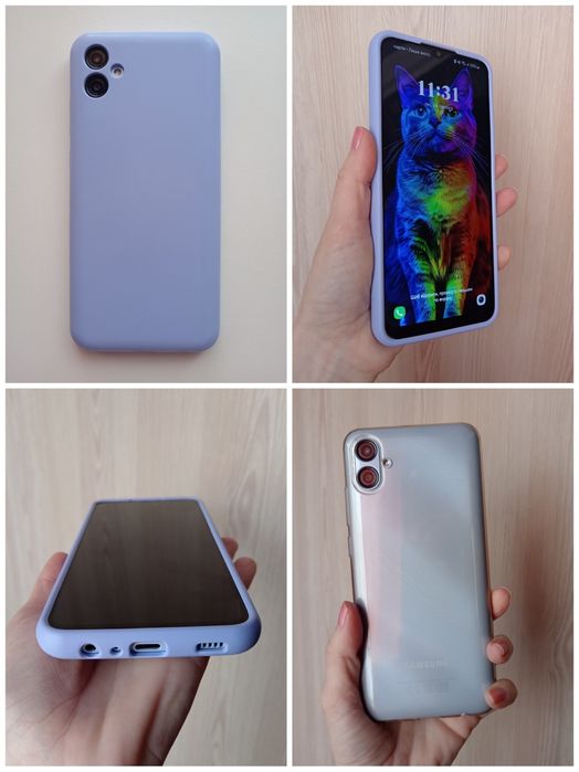 телефон Samsung A04e 3/64 Gb 2 чохла + скло відмінний стан