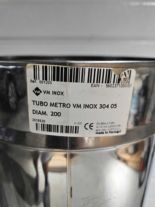 Tubo Inox Chaminé 200mm NOVO