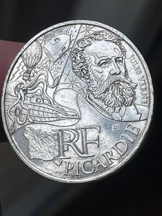 moeda em prata Comemorativa Jules Verne