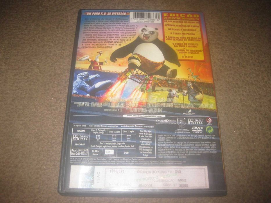 DVD "O Panda do Kung Fu" numa Edição Especial com 2 DVDs