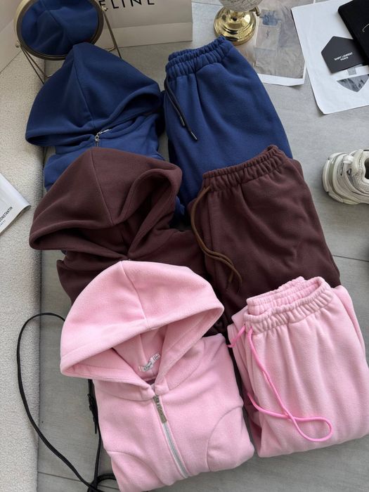 Флісовий якісний костюм жіночий худі на замку та штани