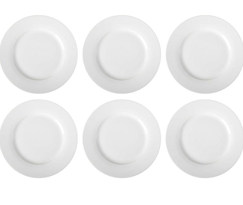 Zestaw białych talerzy obiadowych Amazon Basics 6 sztuk