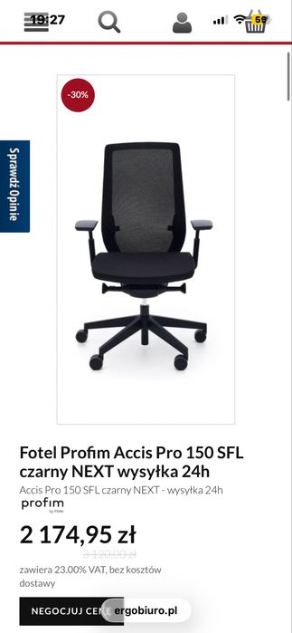 Fotel Profim Accis Pro 150 SFL ergonomiczny