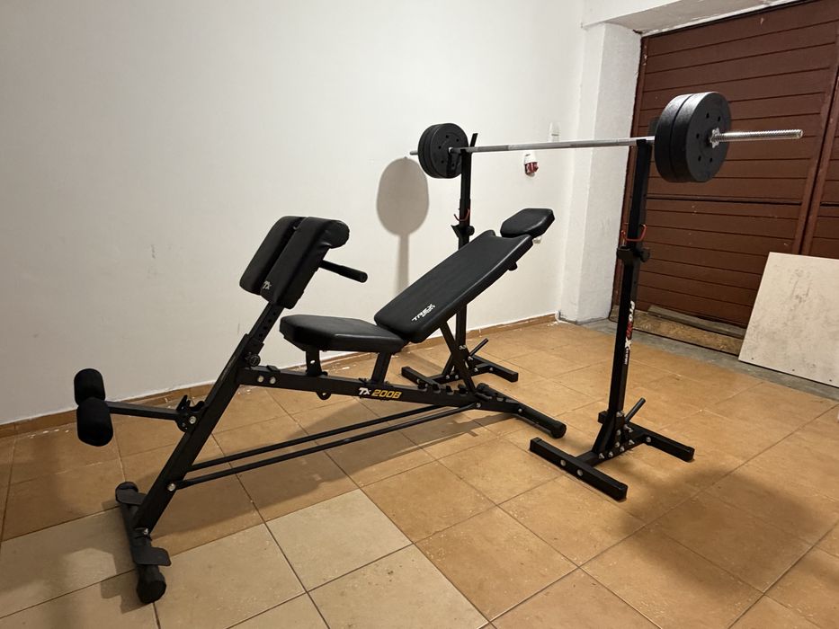 Siłownia gryf ławka obciążenie stojaki pod sztange