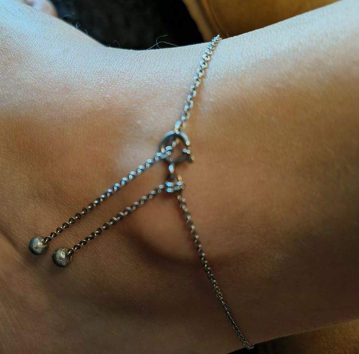 Pulseira de pé, tornozelo em prata de