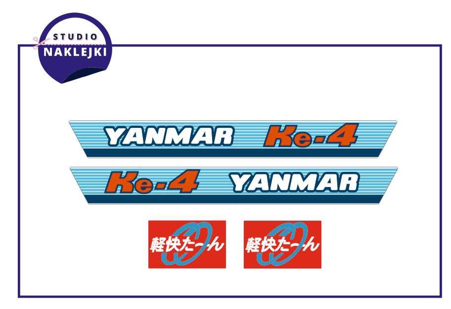 Naklejki Nalepki Ciągnik Yanmar KE-4 Kubota Minitraktorek Nalepka