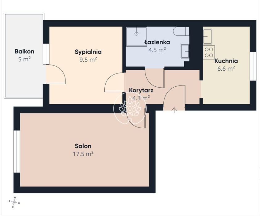 Dwa pokoje 40m2