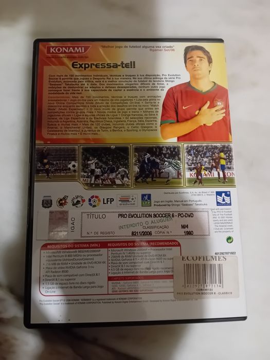 Conjunto de 2 Jogos Pc Pro Evolution Soccer 6/Deadly Shadows