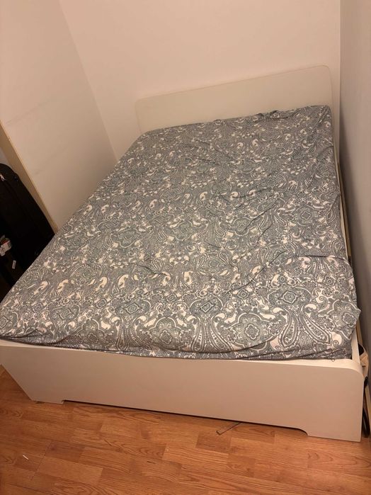 Conjunto Cama IKEA ASKVOLL 140x200 + Colchão HAMARVIK